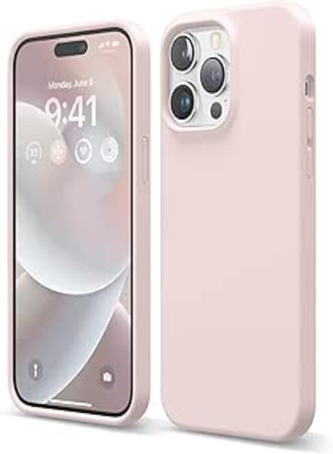 elago Liquid Silicone Case Compatible with iPhone 14 Pro Max Case (6.7"), Premium Silicone, Full Body Protection - 4 Layer Shockproof Phone Cover, Anti-Scratch Soft Microfiber Lining (Lovely Pink)